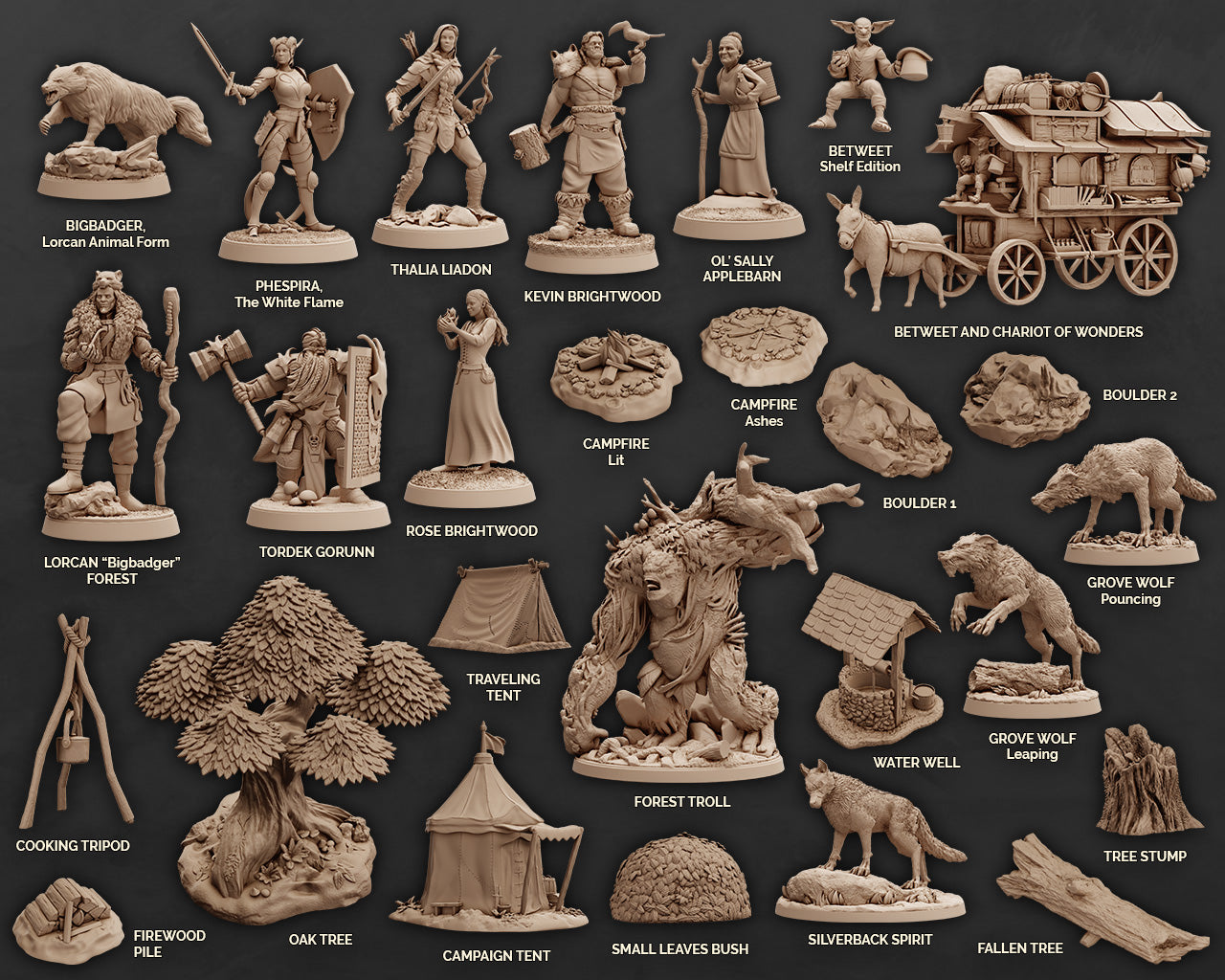 Dungeons and Dragons Adventure Box Set: 3D Resin Printed DnD (D&D) Pathfinder Miniatures