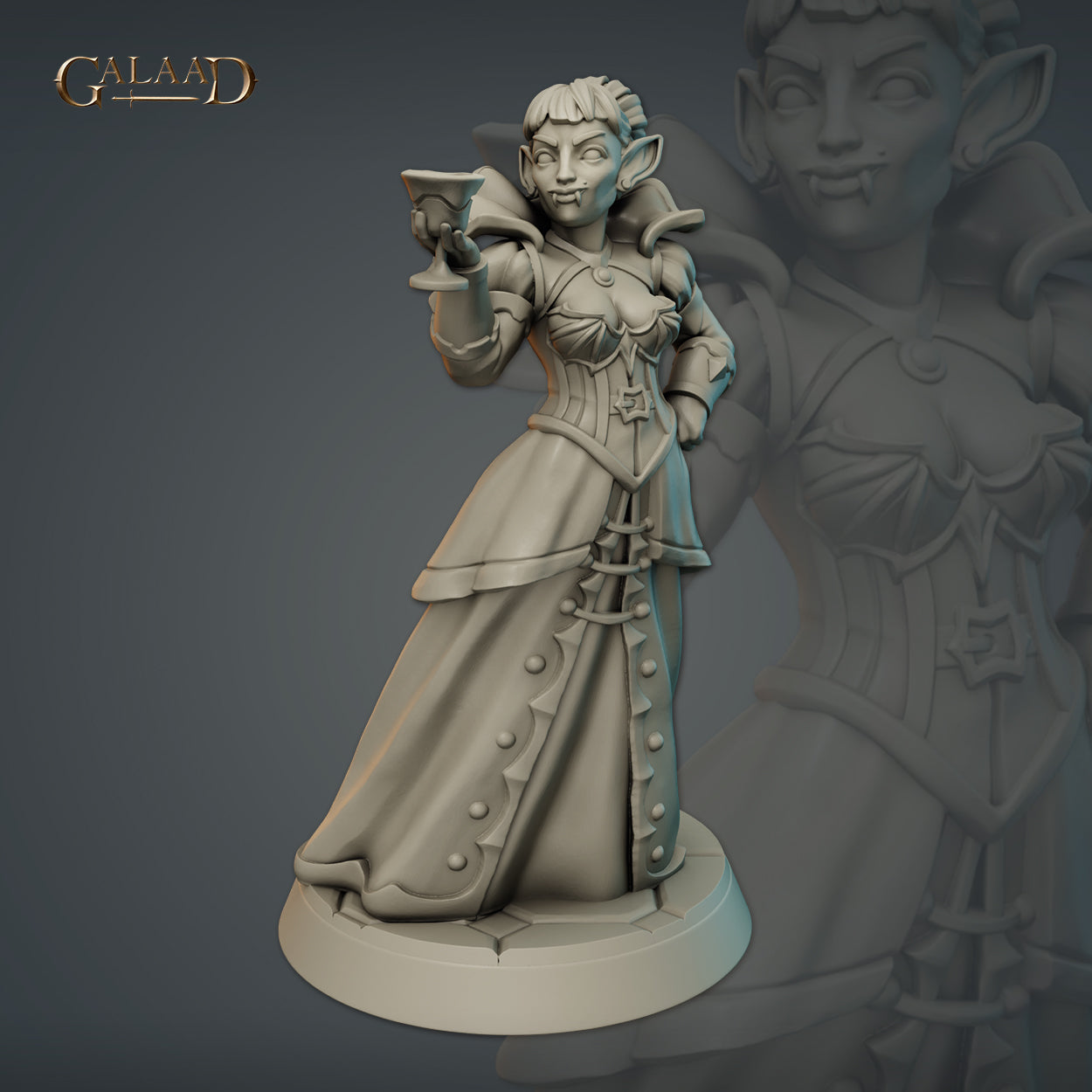 Mounted Female Vampire - Galaad Miniatures - Fantasy Dungeons and