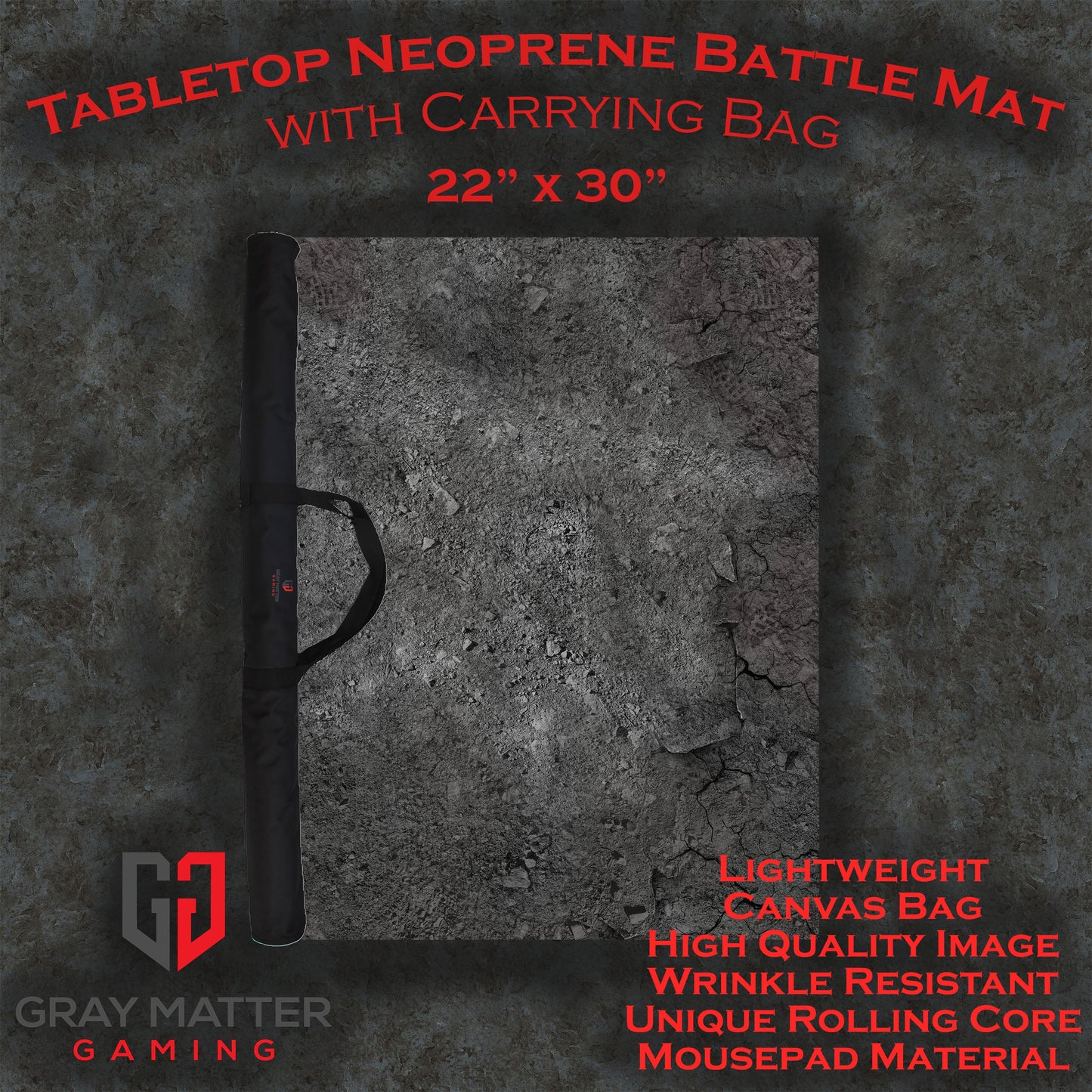 Ashen Wastelands - Neoprene Battle Mat with Bag