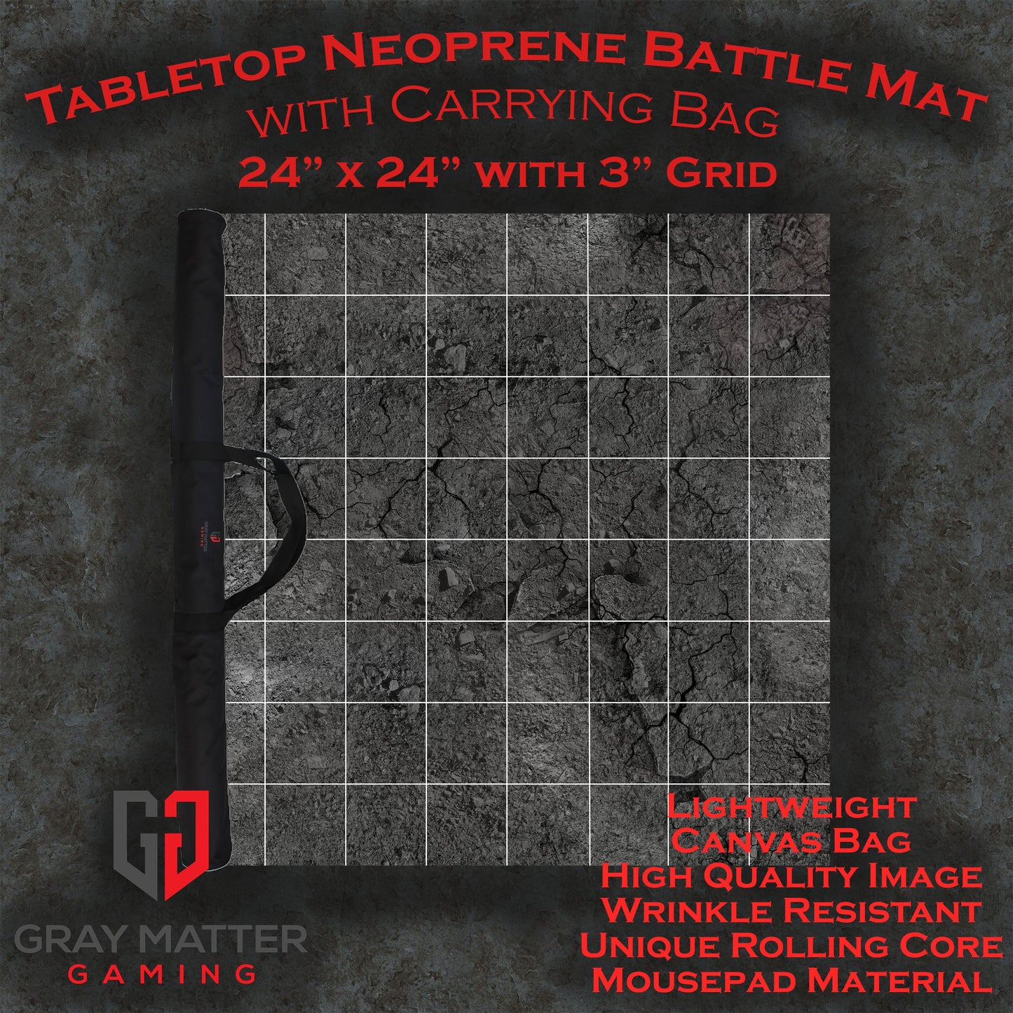 Sci-fi Skirmish - Neoprene Battle Mat - 24" x 24" with 3" Grid