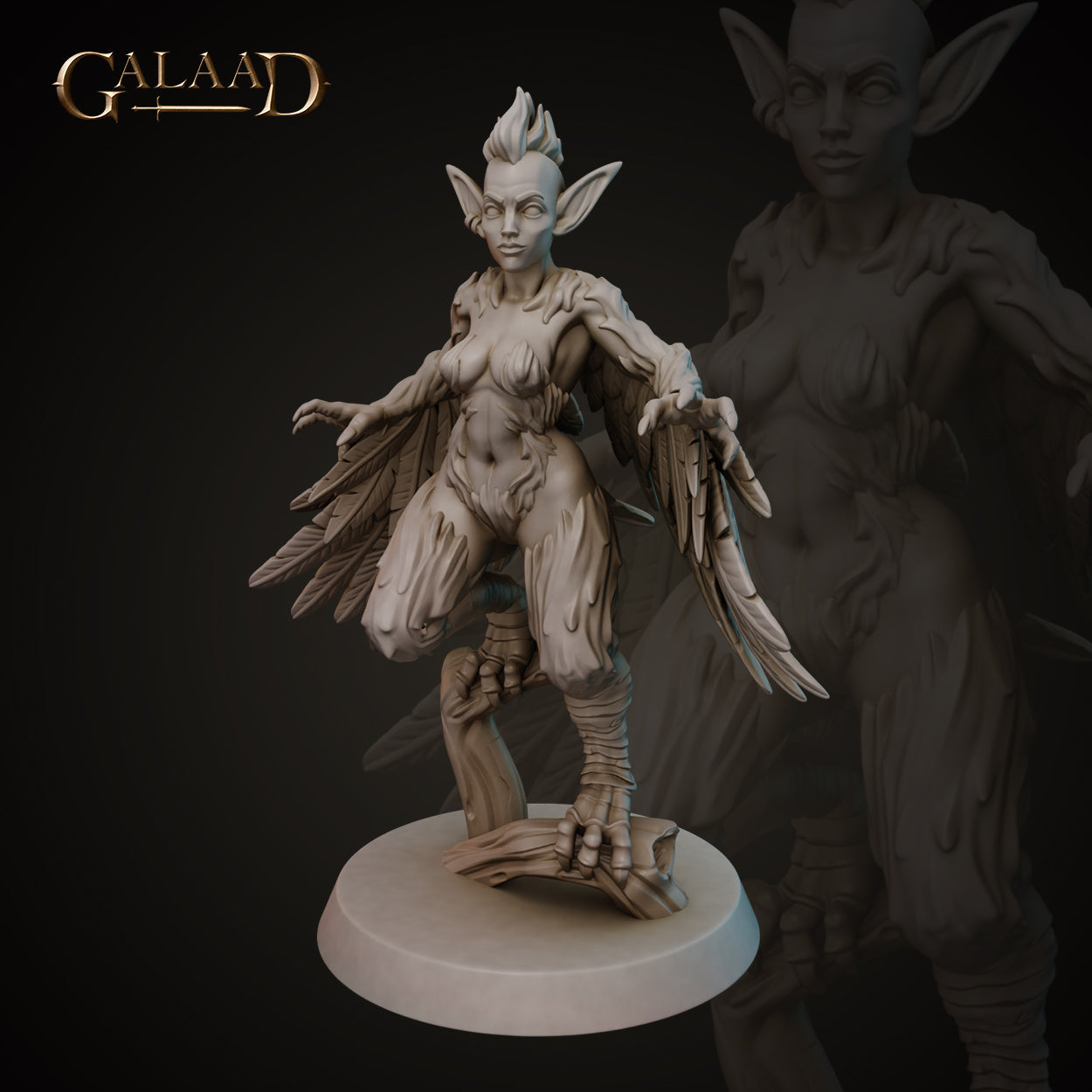 Harpies Set 2 v03: 3D Resin Printed DnD (D&D) Pathfinder Miniatures
