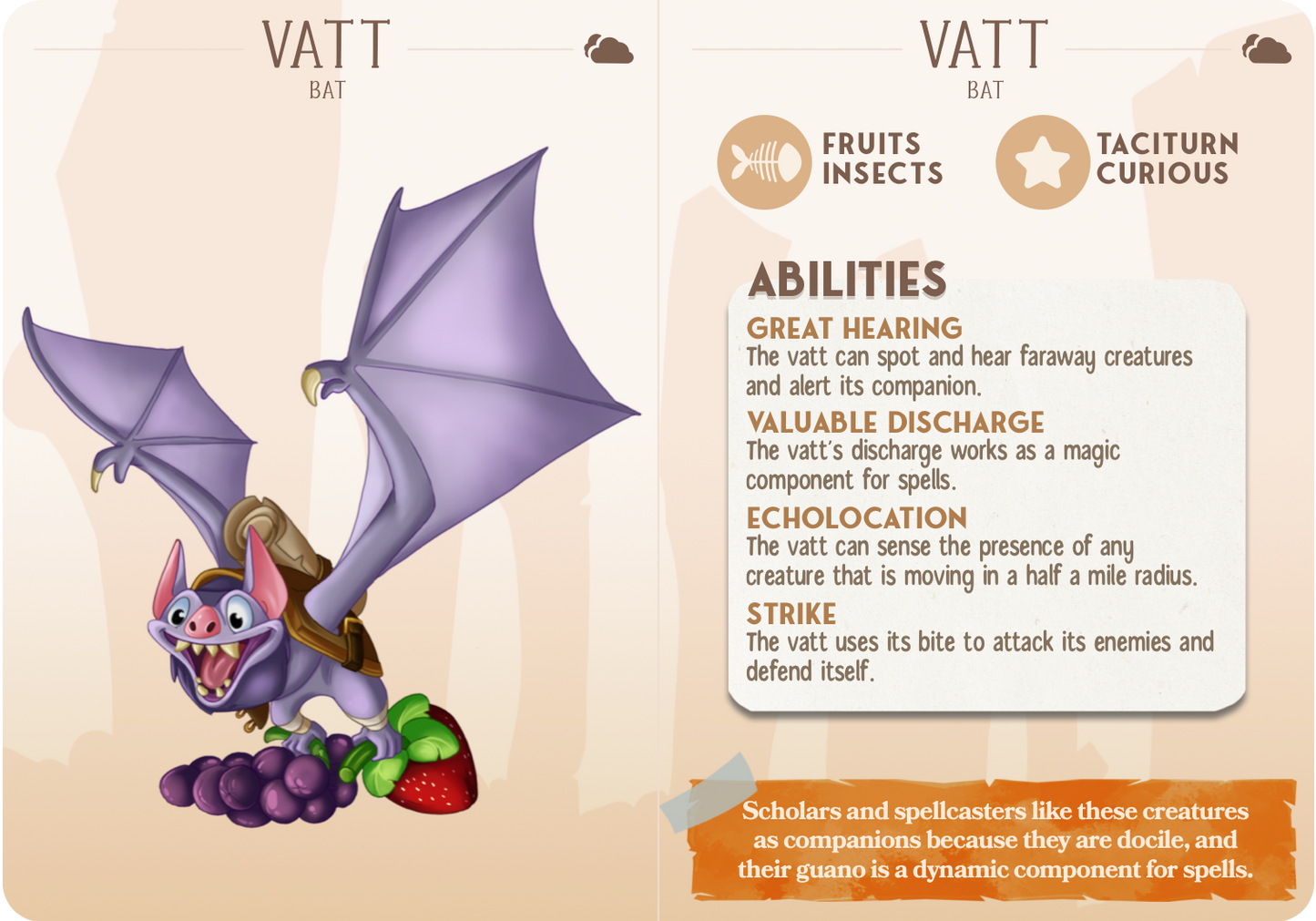 Vatt the Bat - Companions - Flyers - For D&D Campaigns & Tabletop Games