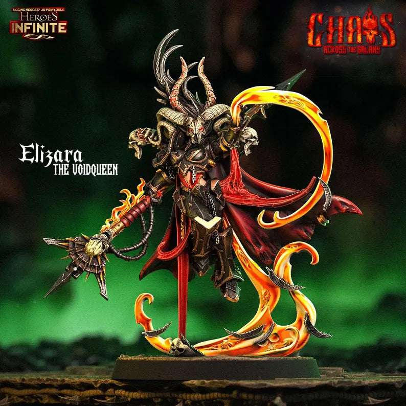 Elizara, The Voidqueen w/out Mask - Chaos Across the Galaxy | Compatible with Tabletop Wargames