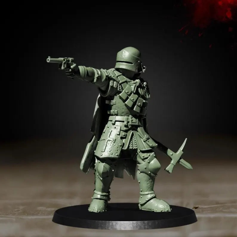 Lieutenant (Closed Visor) - Trench Warband Miniatures | Compatible with Tabletop Wargames