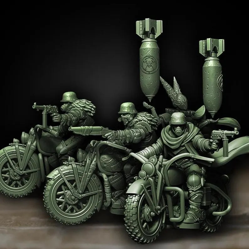 Cadaver Corps MC Trench Riders - Trench Warband Miniatures | Compatible with Tabletop Wargames
