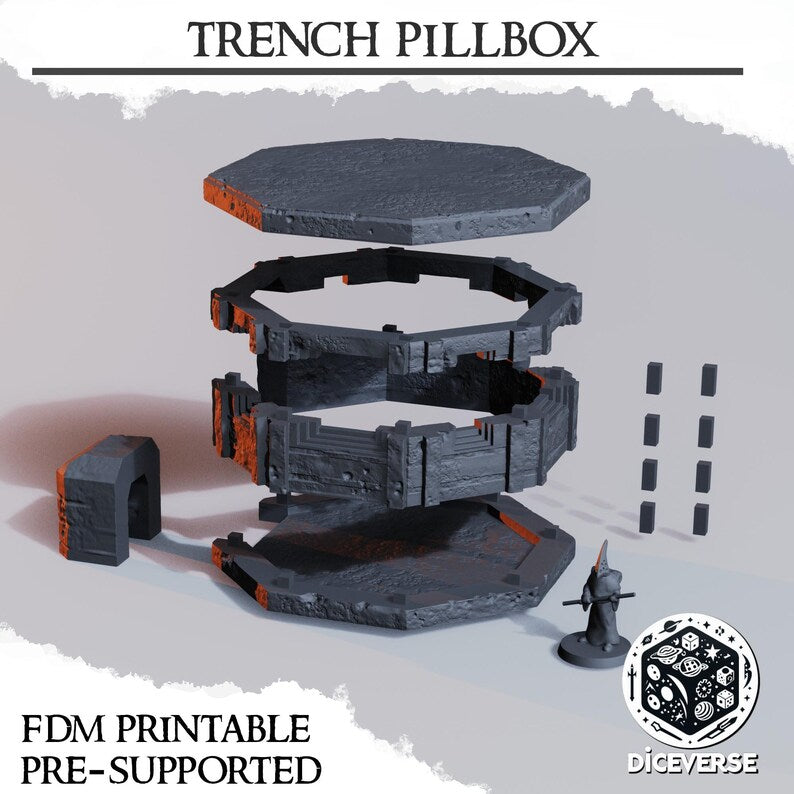 Trench Terrain: Pillbox - Trench Warband Miniatures | Compatible with Tabletop Wargames
