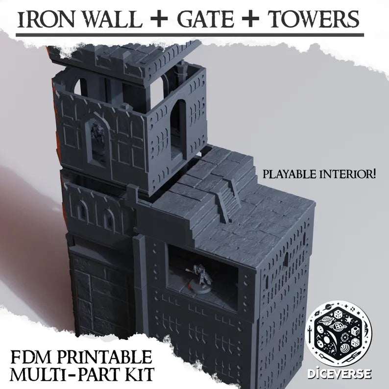 Trench Terrain: Iron Wall Modular Fortification Kit - Trench Warband Miniatures | Compatible with Tabletop Wargames