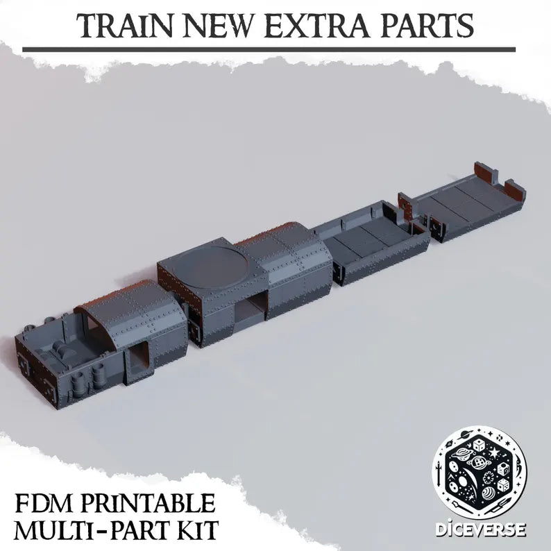 Trench Terrain: Armored Train + Tracks - Trench Warband Miniatures | Compatible with Tabletop Wargames