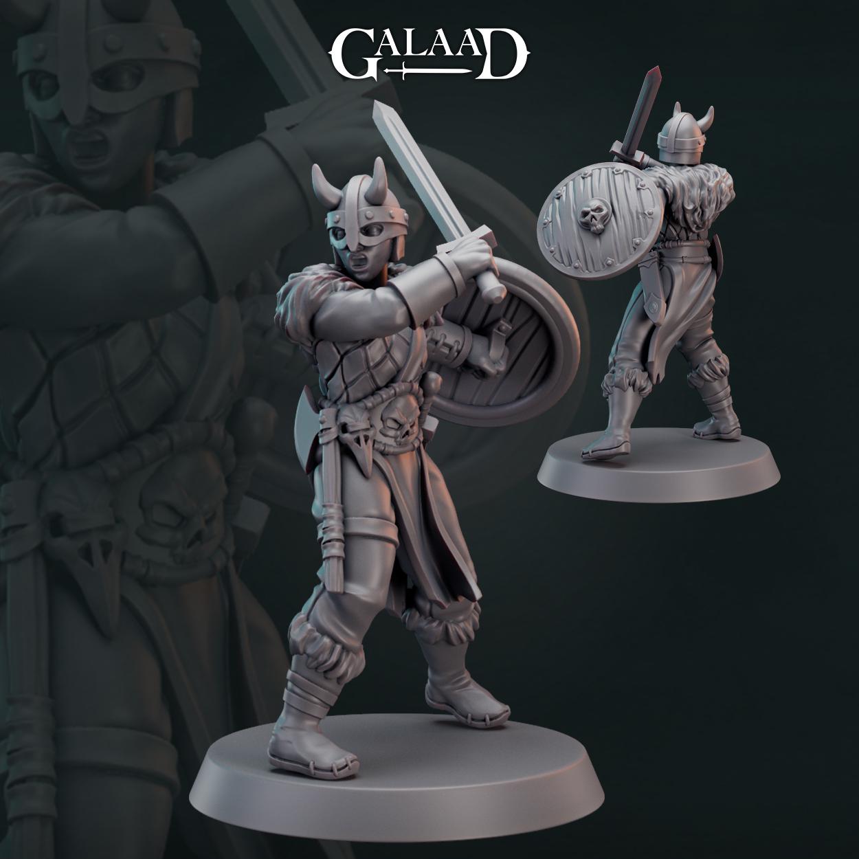 Norse Fighter Bundle: 3D Resin Printed DnD (D&D) Pathfinder Miniatures