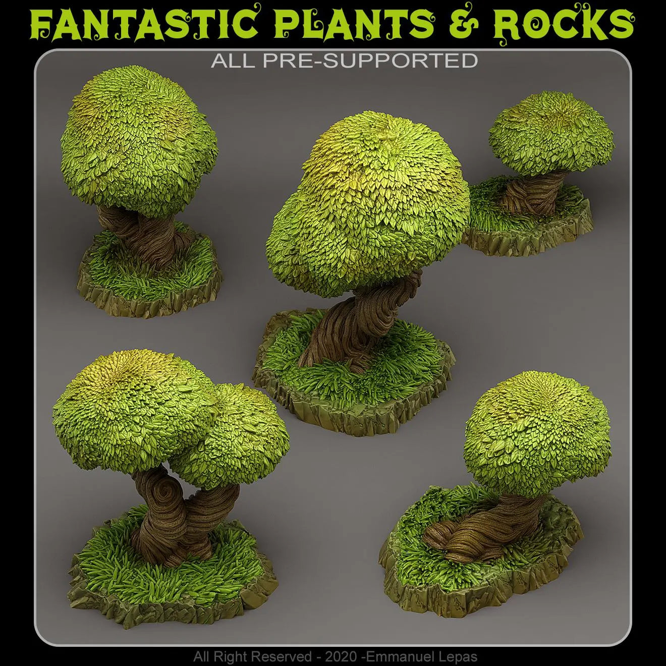 Majestic Enchanted Trees – Terrain Scatter | 3D Resin Printed DnD (D&D) Pathfinder Miniatures
