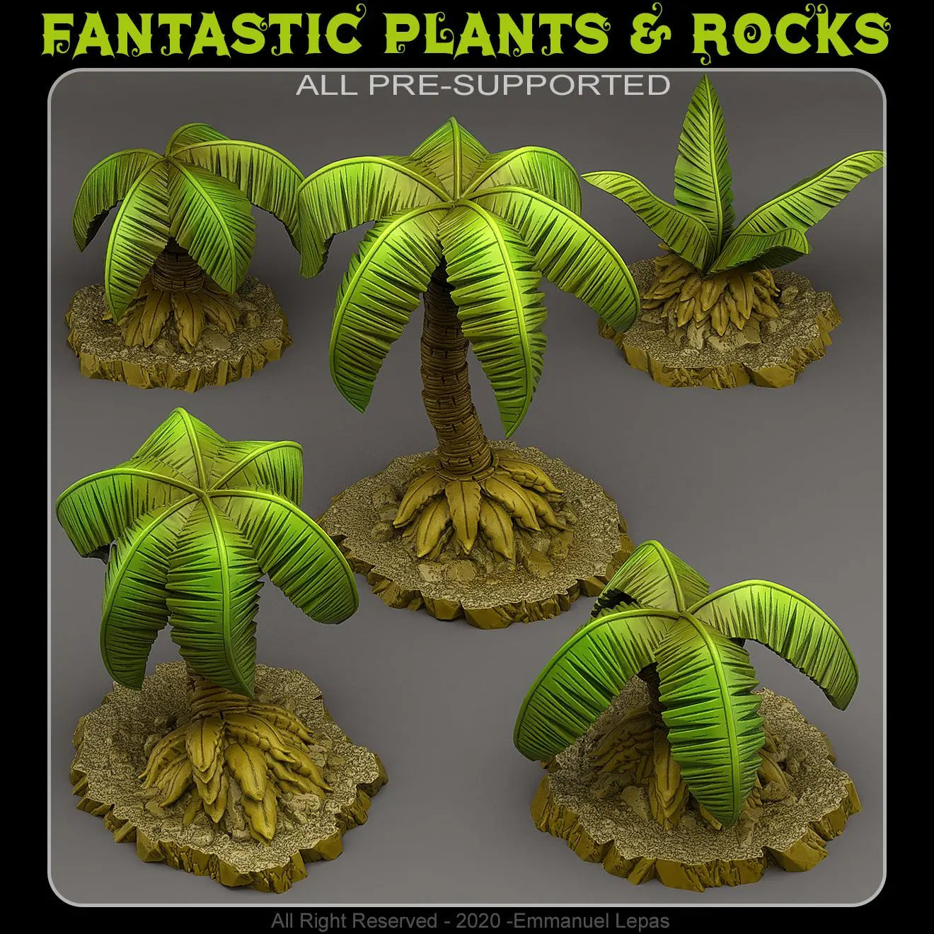 Set Sail for Adventure: Pirate Palm Trees – Terrain Scatter | 3D Resin Printed DnD (D&D) Pathfinder Miniatures