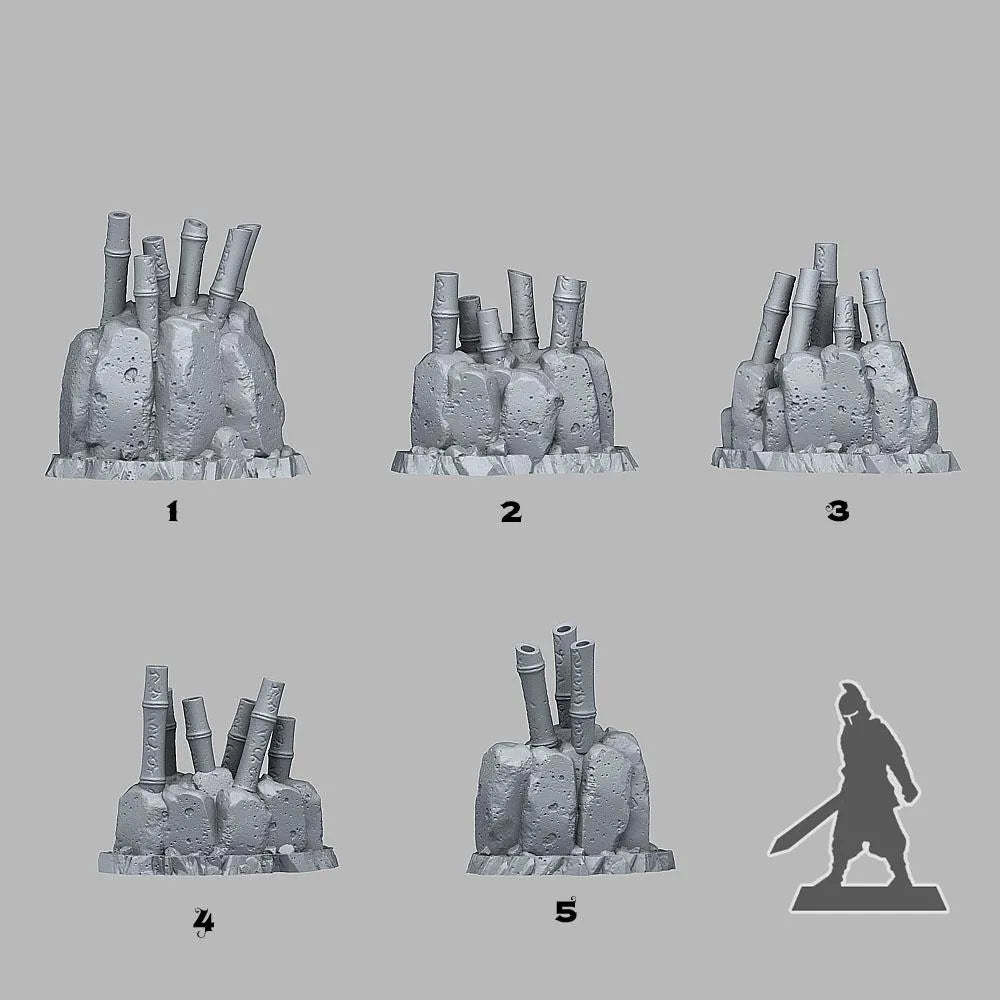 Poisonous Enchanted Bamboo – Mystical Terrain Scatter | 3D Resin Printed DnD (D&D) Pathfinder Miniatures
