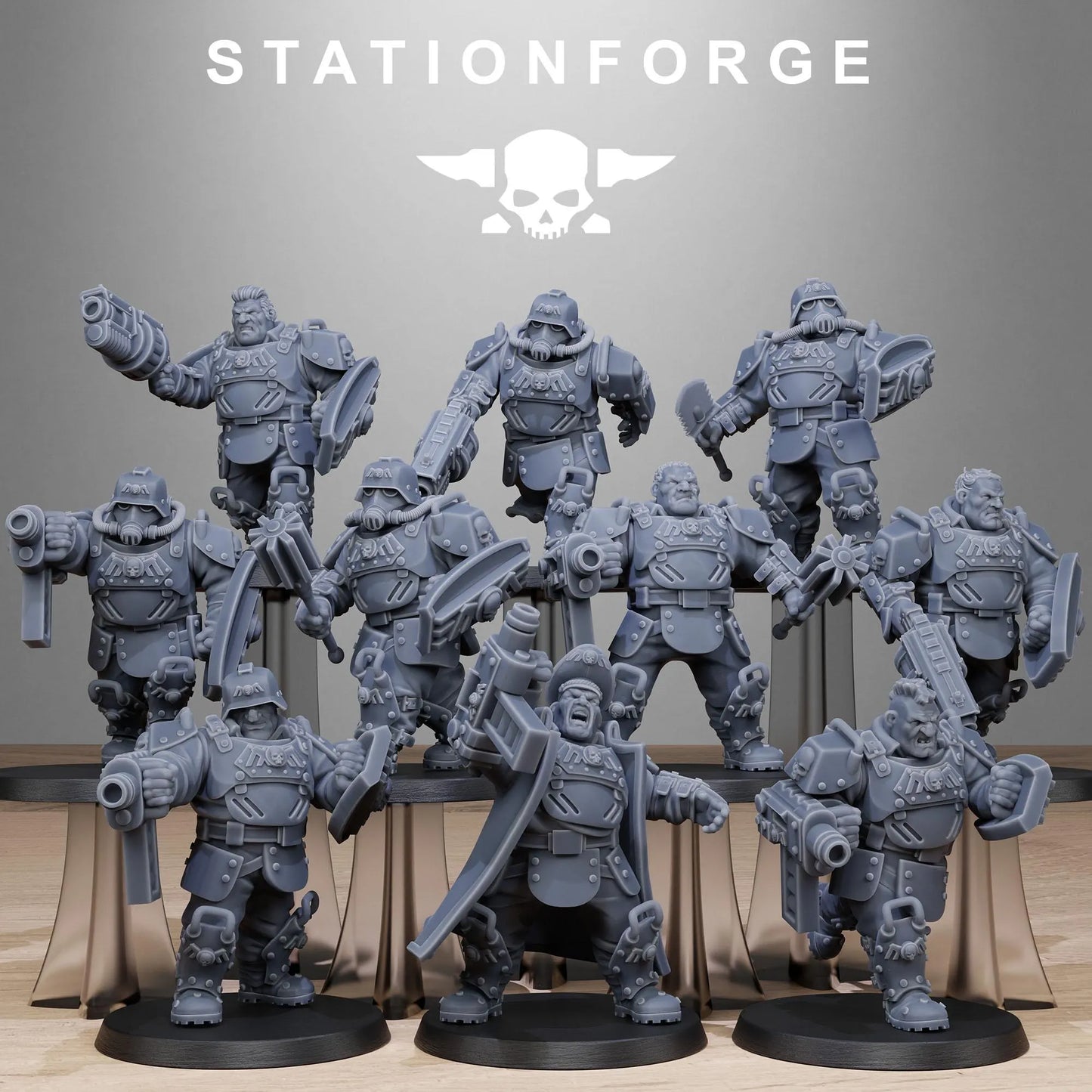 Grim Guard Armored Mutants – Brute Force Reinforcements | Compatible with W40K/WG/SF