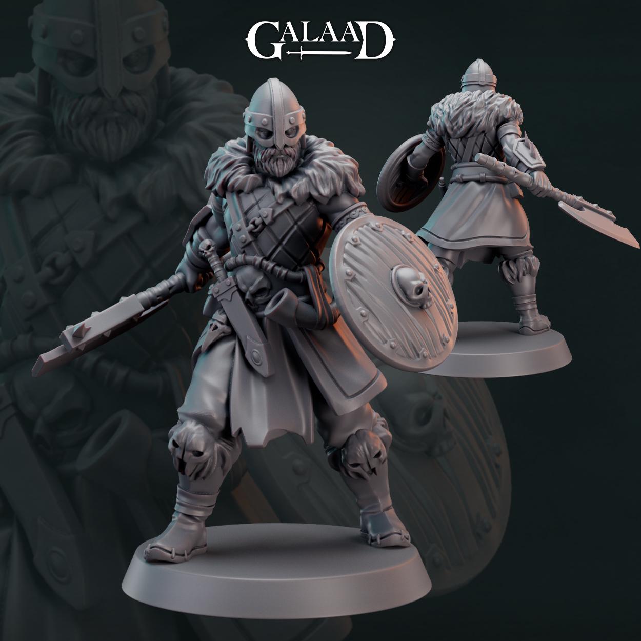 Norse Fighter Bundle: 3D Resin Printed DnD (D&D) Pathfinder Miniatures