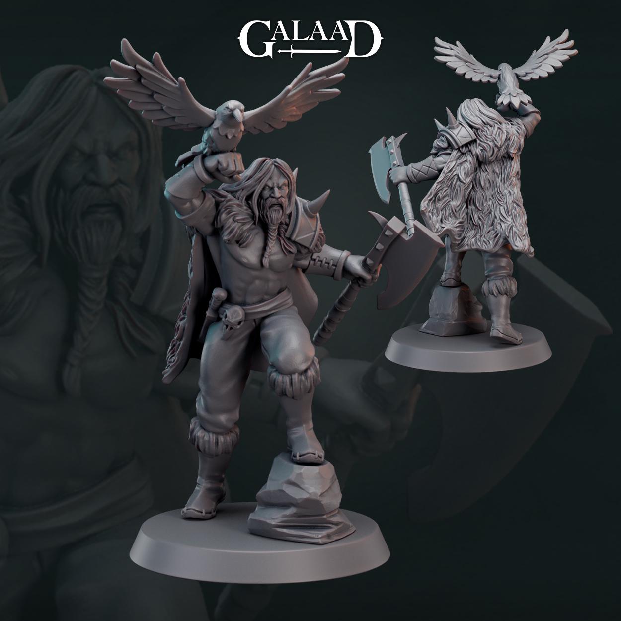 Norse Fighter Bundle: 3D Resin Printed DnD (D&D) Pathfinder Miniatures