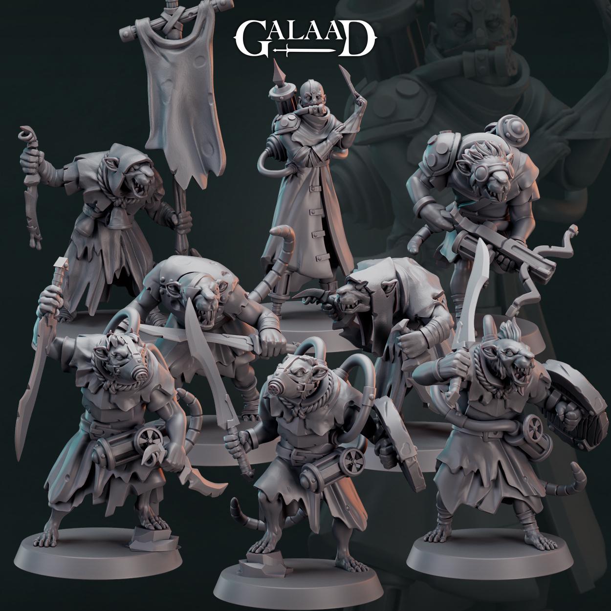 Ratfolk Bundle: 3D Resin Printed DnD (D&D) Pathfinder Miniatures