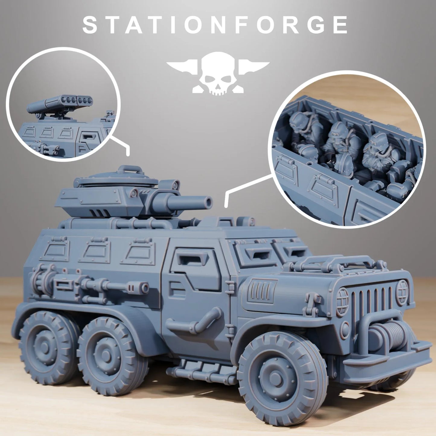 Grim Guard Armored Vehicle - Ultimate Battlefield Transport | Compatible with W40K/WG/SF