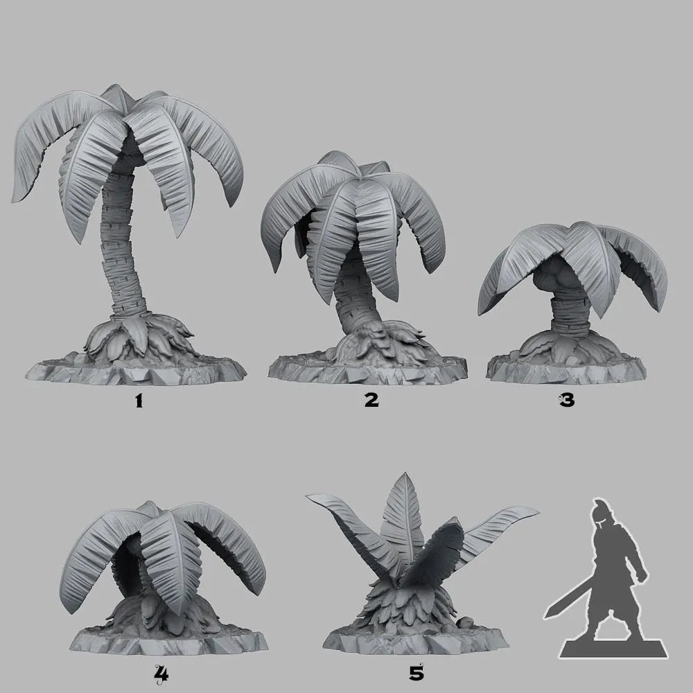 Set Sail for Adventure: Pirate Palm Trees – Terrain Scatter | 3D Resin Printed DnD (D&D) Pathfinder Miniatures