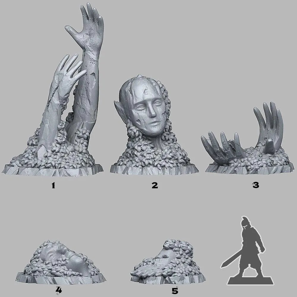 Mystical Relics of a Lost Civilization: Ancient Elven Ruins – Terrain Scatter | 3D Resin Printed DnD (D&D) Pathfinder Miniatures