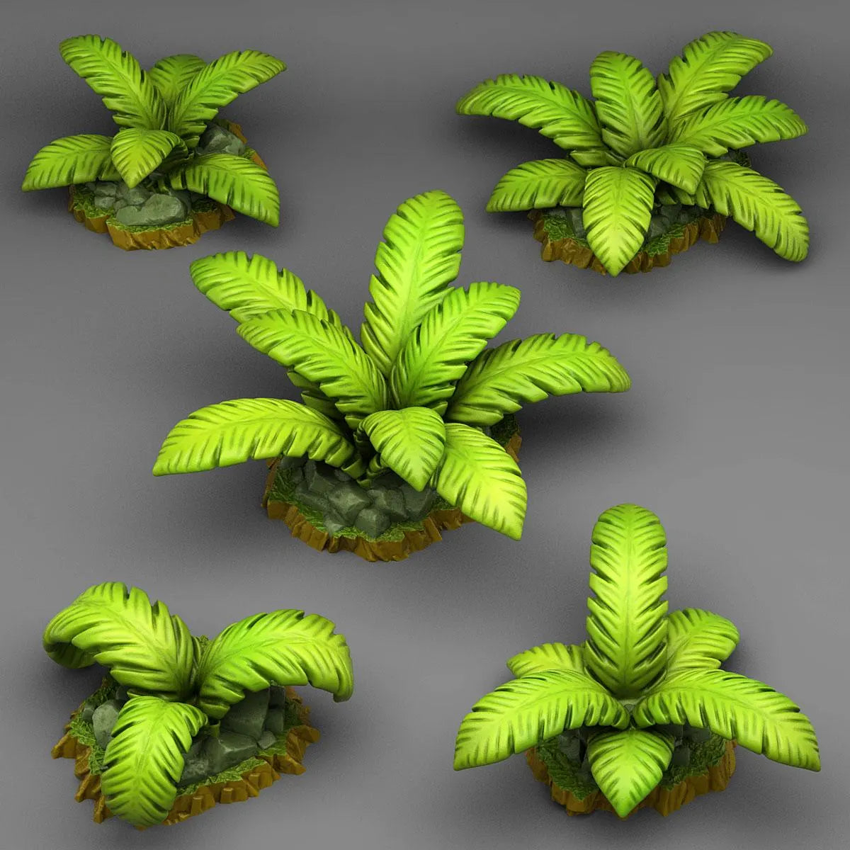 Tropical Island Plants: Lush Greenery – Terrain Scatter | 3D Resin Printed DnD (D&D) Pathfinder Miniatures