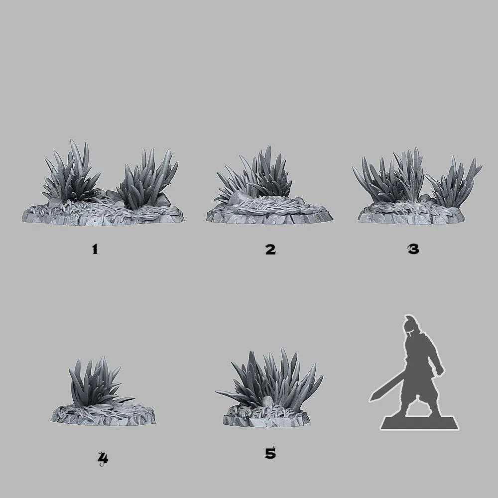 Wild Grass – Natural Terrain Scatter | 3D Resin Printed DnD (D&D) Pathfinder Miniatures