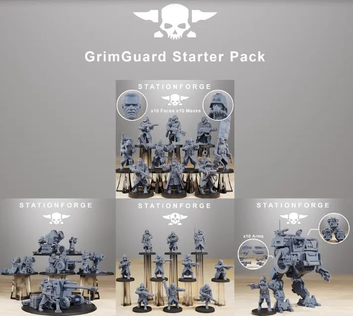 GrimGuard Starter Pack - Complete Army | Compatible with W40K/WG/SF