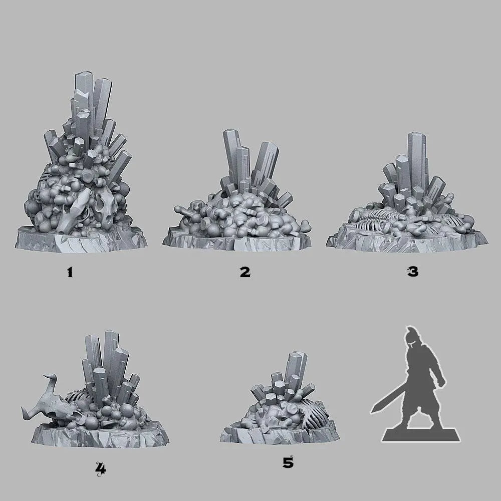 Necrotic Crystals - Terrain Scatter | 3D Resin Printed DnD (D&D) Pathfinder Miniatures