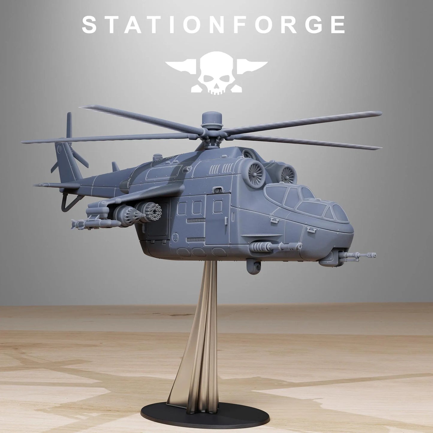 Grim Guard Heavy Gunship Transport - Helicopter Drop Team | Compatible with W40K/WG/SF