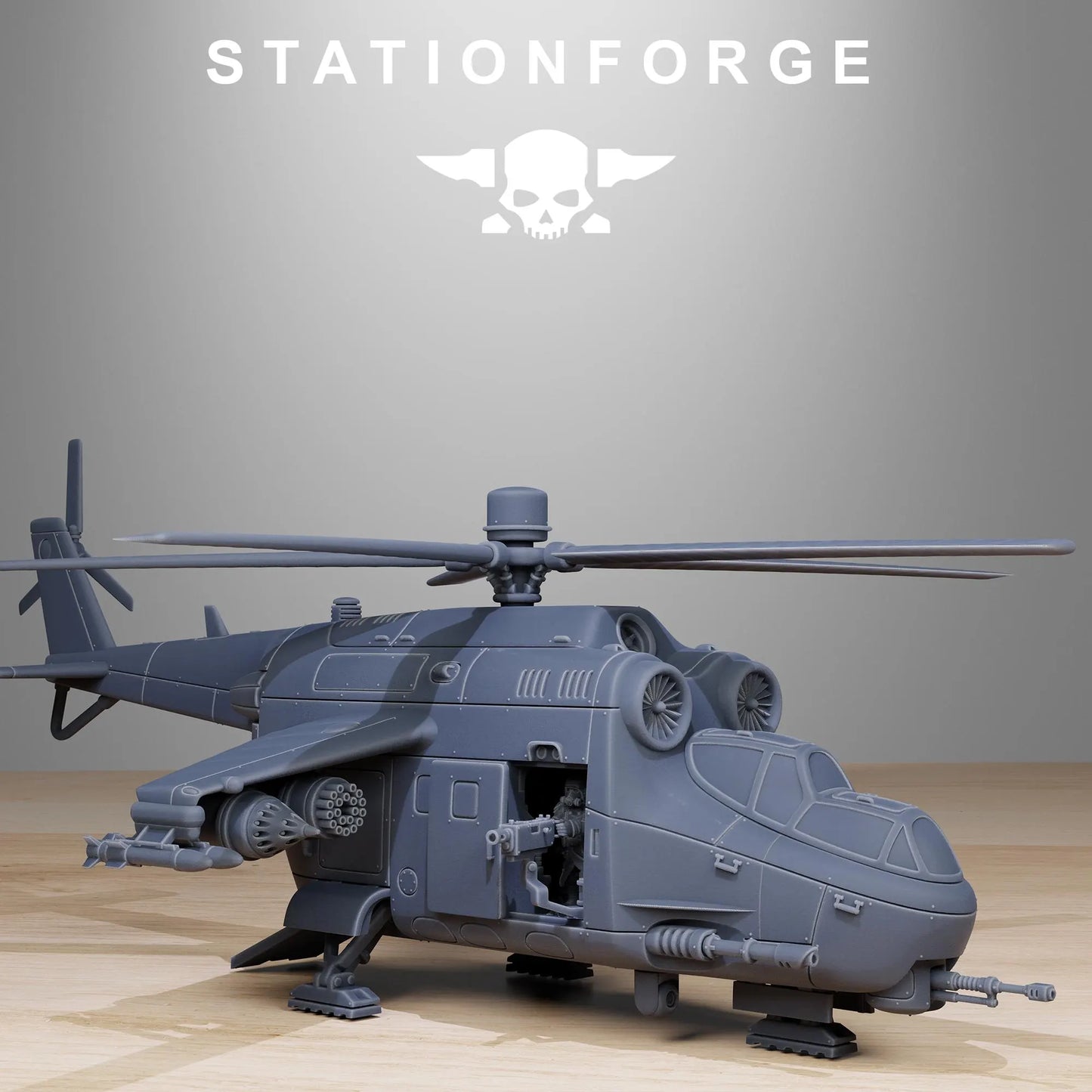 Grim Guard Heavy Gunship Transport - Helicopter Drop Team | Compatible with W40K/WG/SF