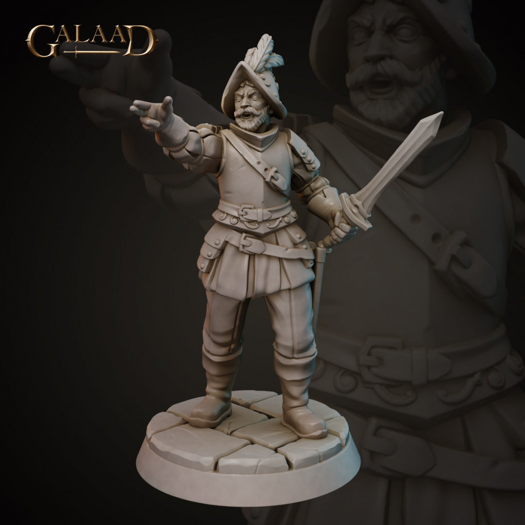 Conquistador v1: 3D Resin Printed DnD (D&D) Pathfinder Miniatures