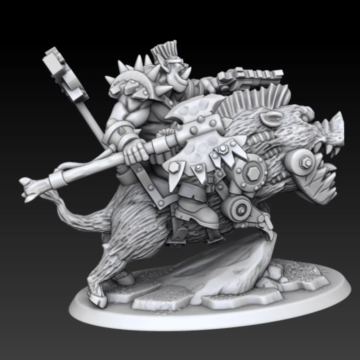 Ork Boar Riders Squad with Boss - 4 Man Squad | Compatible with W40K/WG/SF