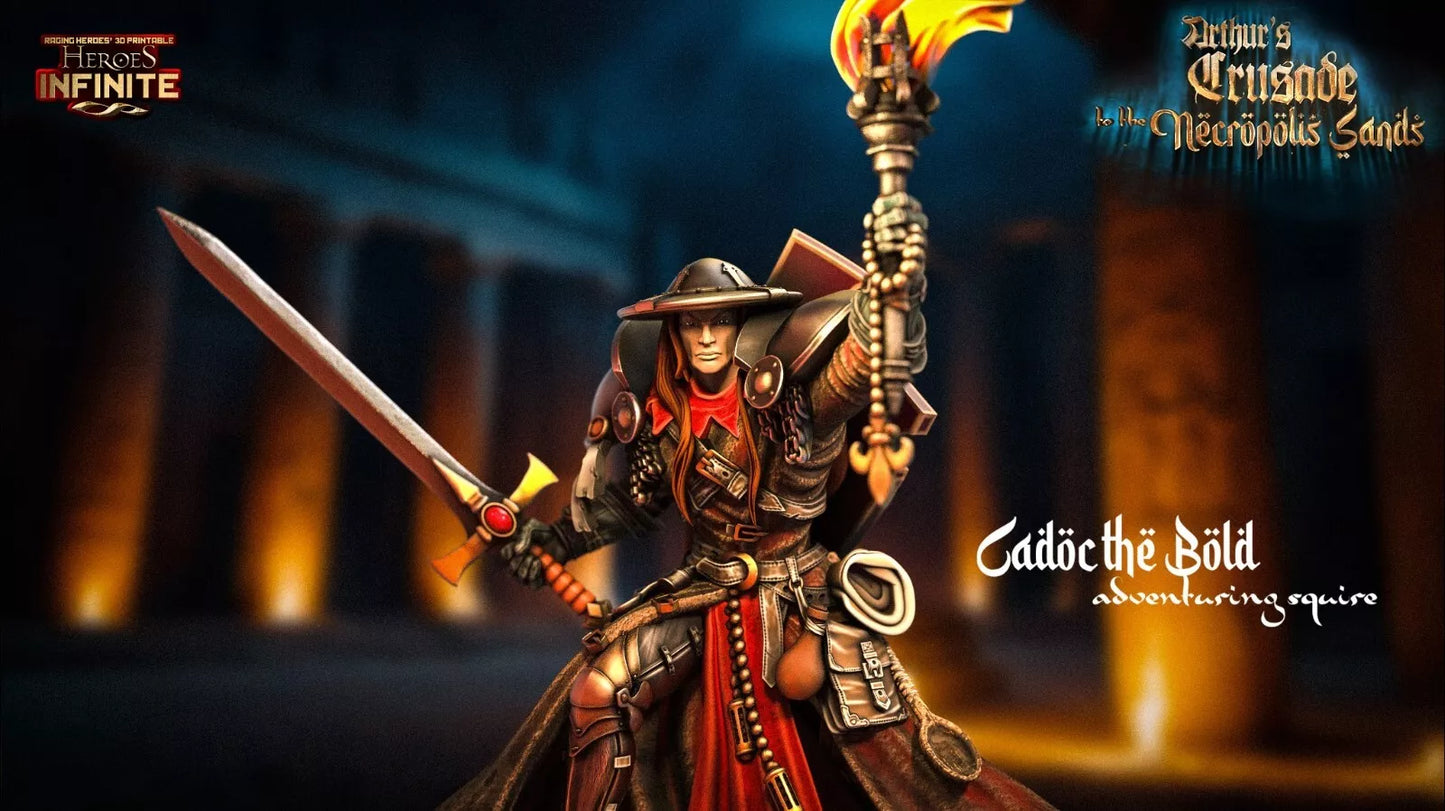 Cadoc the Bold, Adventuring Squire - Necropolis Sands | Compatible with Tabletop Wargames