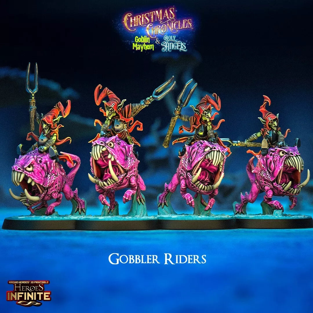 Gobbler Riders, 5-Man Unit - Christmas Chronicles Goblin Mayhem | Compatible with Tabletop Wargames