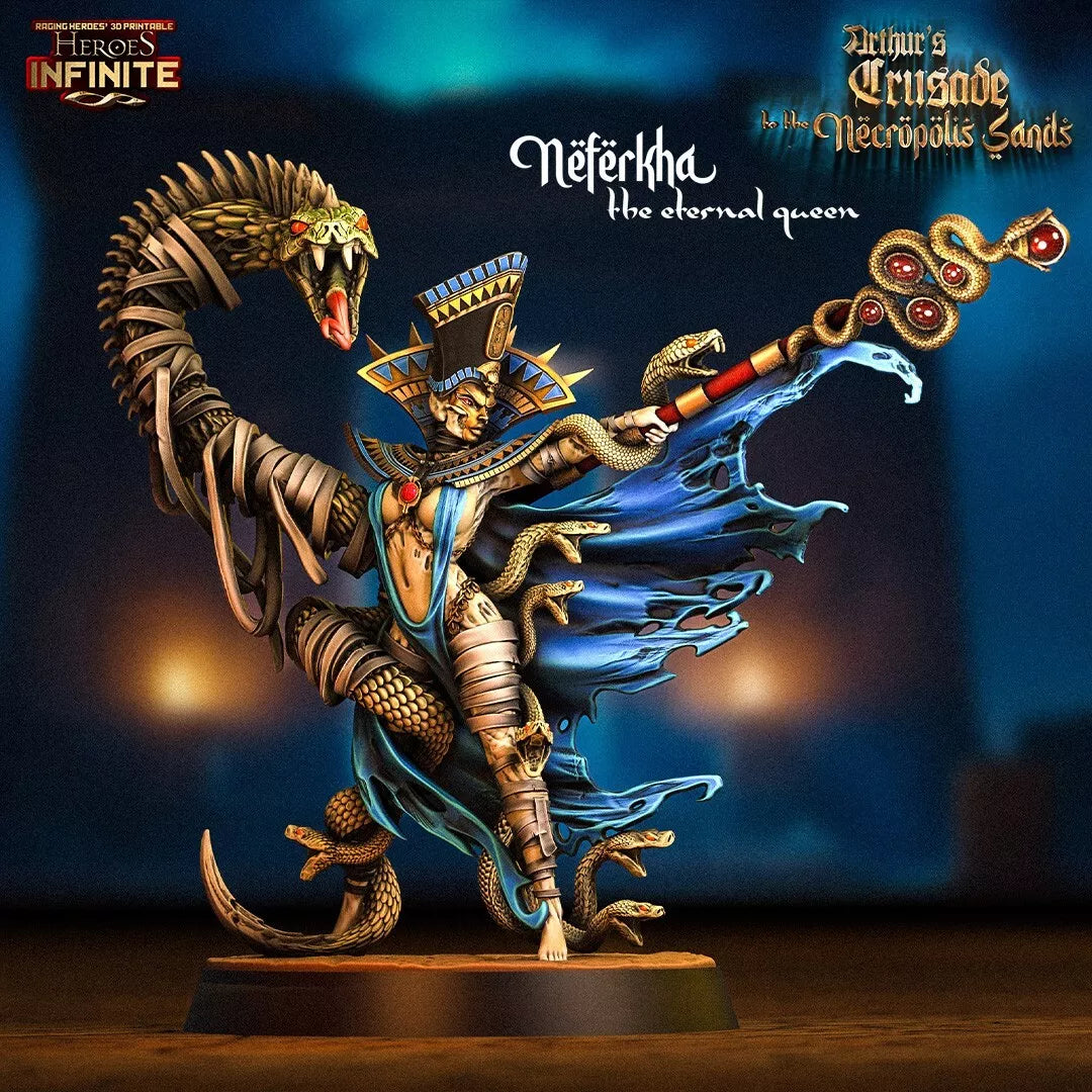 Neferkha the Eternal Queen, Sovereign of the Necropolis Sands - Necropolis Sands | Compatible with Tabletop Wargames