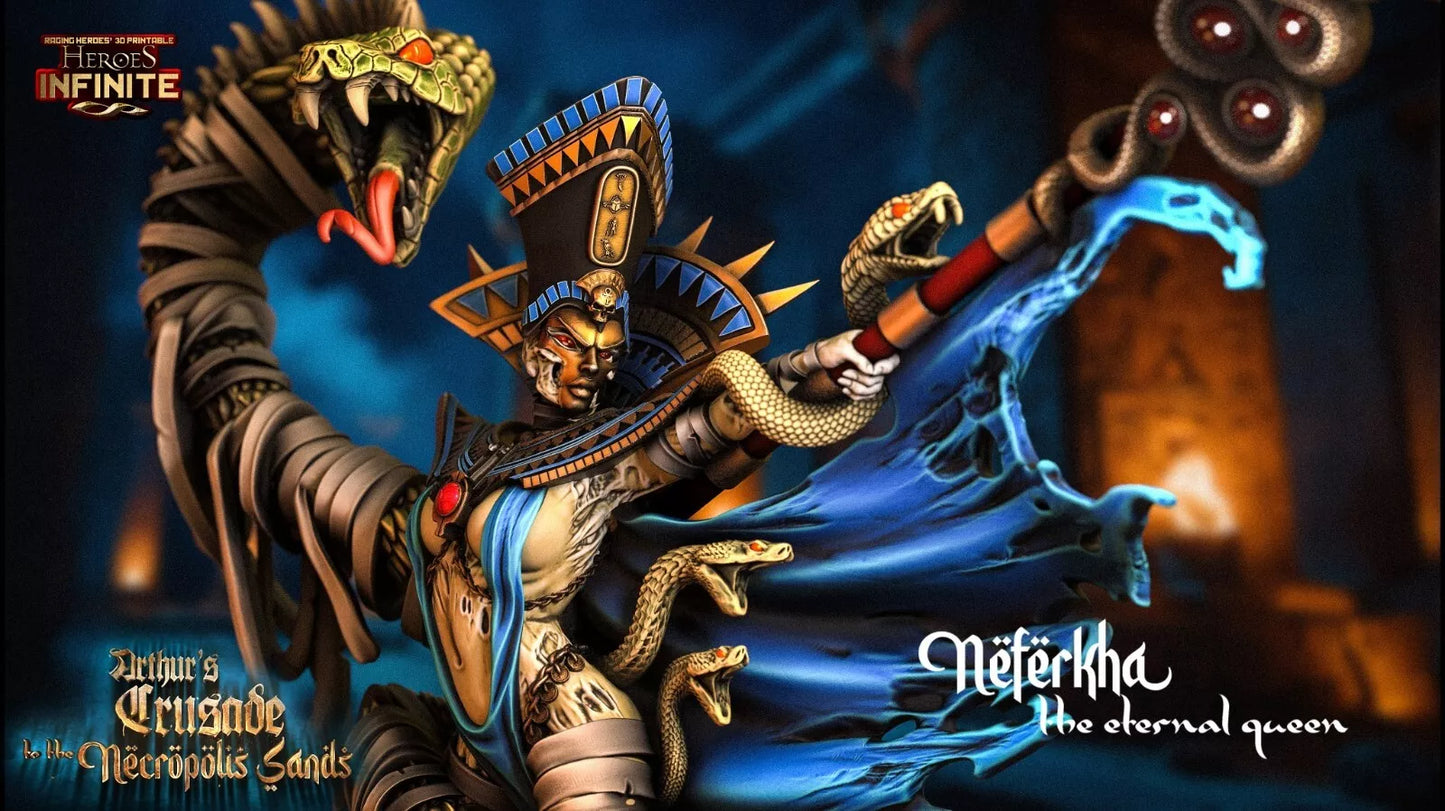 Neferkha the Eternal Queen, Sovereign of the Necropolis Sands - Necropolis Sands | Compatible with Tabletop Wargames