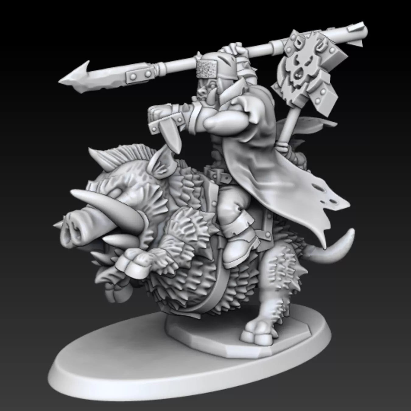 Ork Boar Riders Squad with Boss - 4 Man Squad | Compatible with W40K/WG/SF