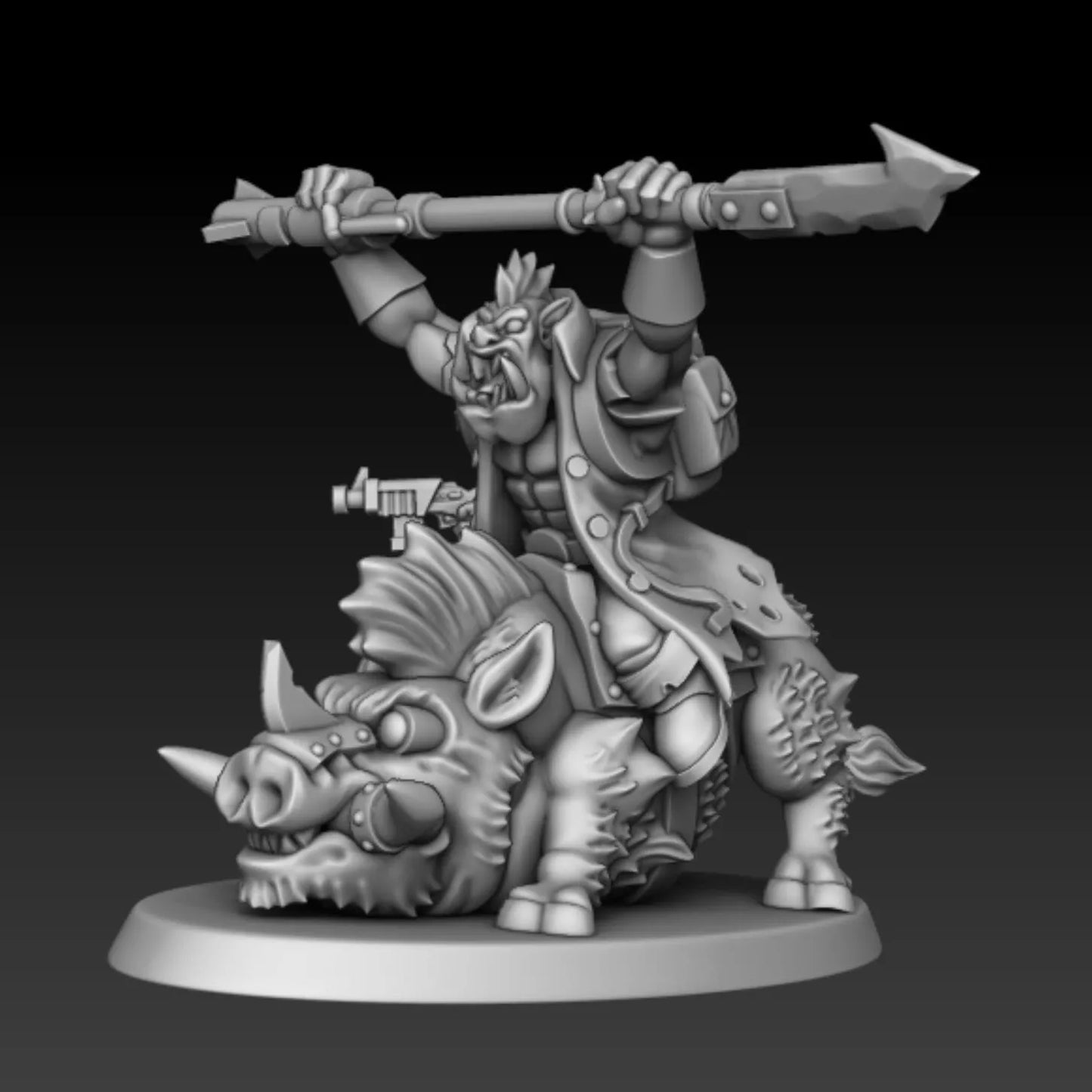 Ork Boar Riders Squad with Boss - 4 Man Squad | Compatible with W40K/WG/SF