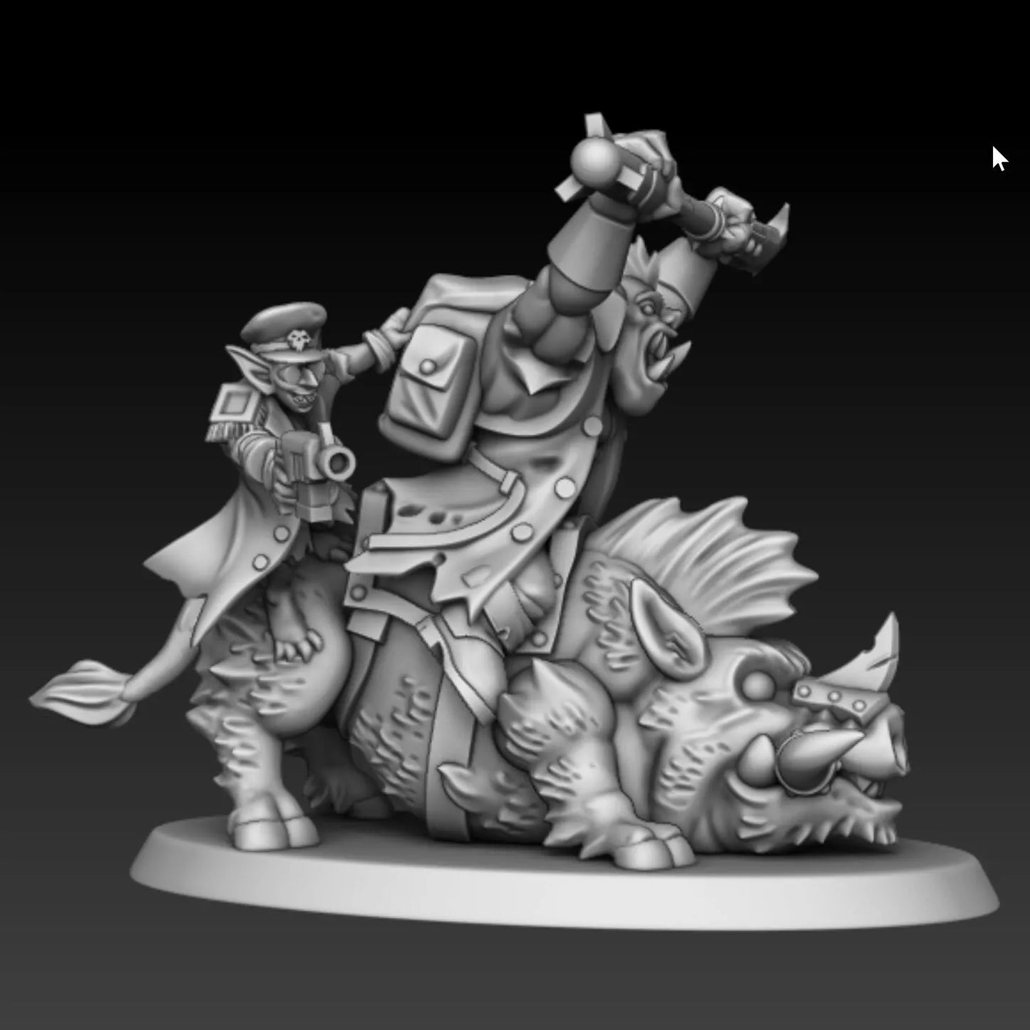Ork Boar Riders Squad with Boss - 4 Man Squad | Compatible with W40K/WG/SF