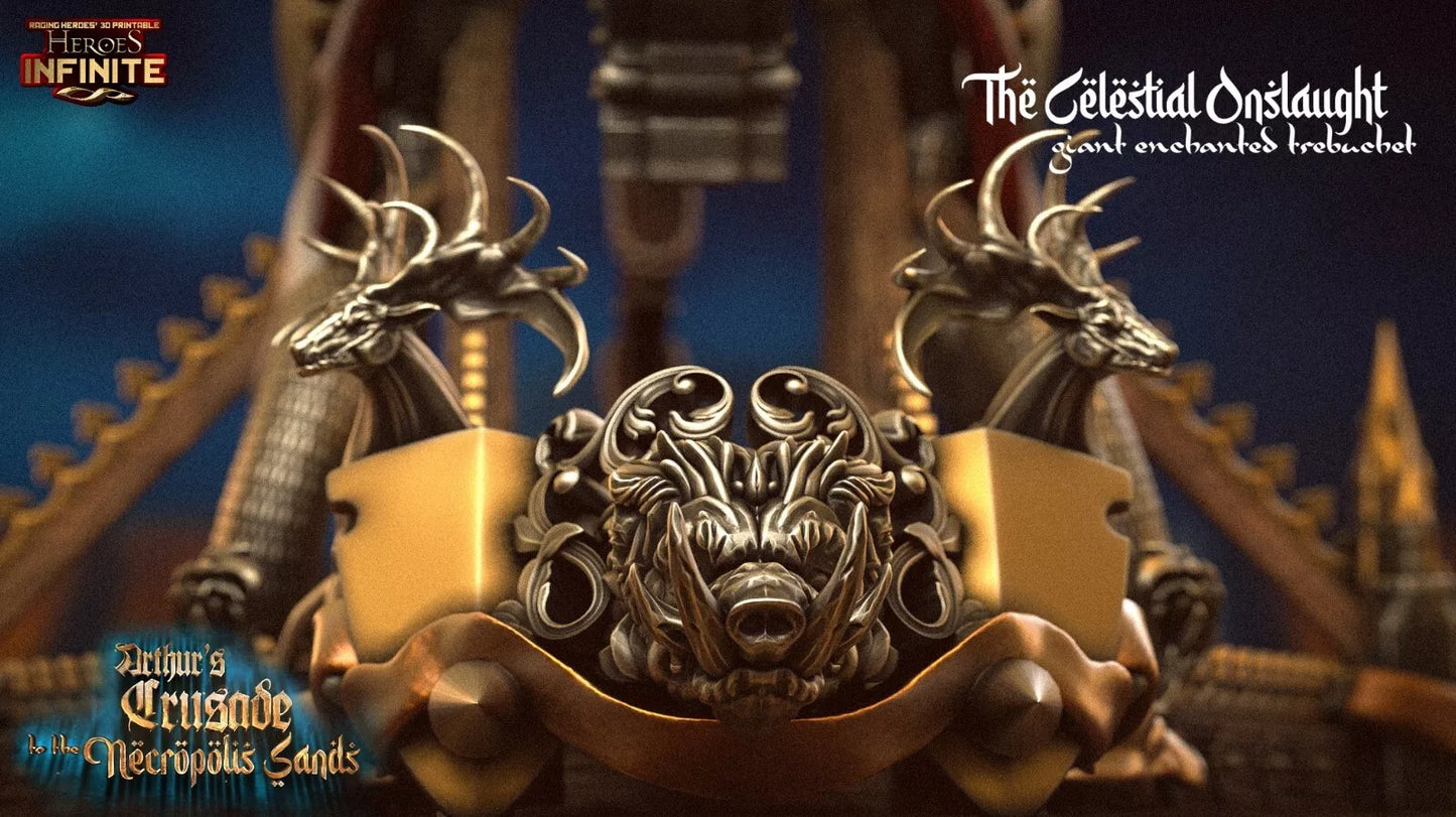 The Celestial Onslaught, Giant Enchanted Trebuchet - Necropolis Sands | Compatible with Tabletop Wargames