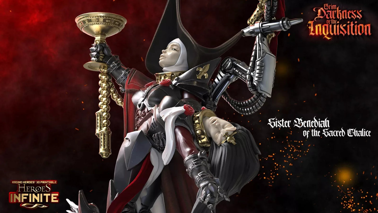 Sister Benediah of the Sacred Chalice, Exquisite Miniature - Grim Darkness | Compatible with Tabletop Wargames