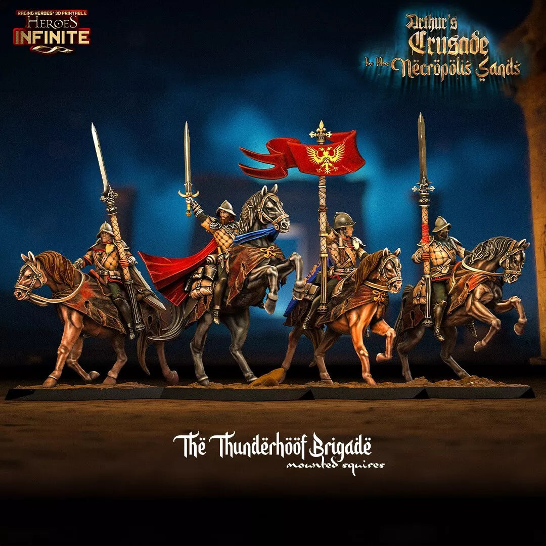 Thunderhoof Brigade, Mounted Squires - Necropolis Sands | Compatible with Tabletop Wargames