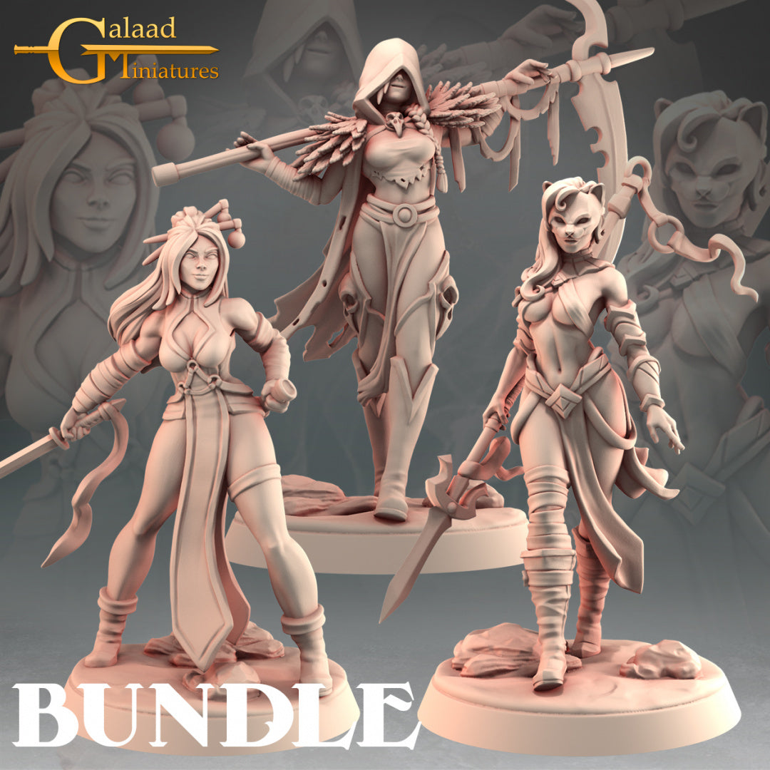 Female Set: 3D Resin Printed DnD (D&D) Pathfinder Miniatures