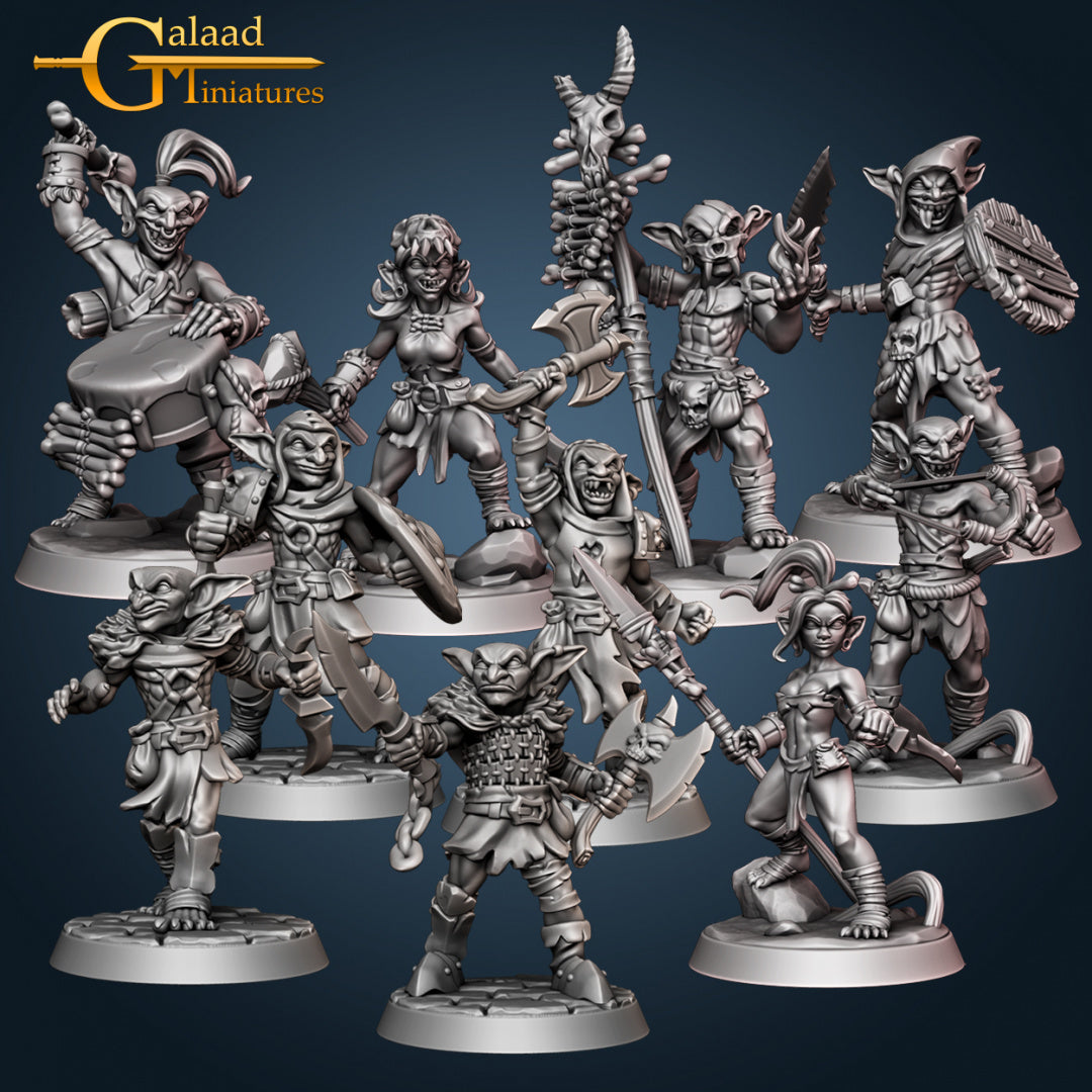 Goblins Set: 3D Resin Printed DnD (D&D) Pathfinder Miniatures