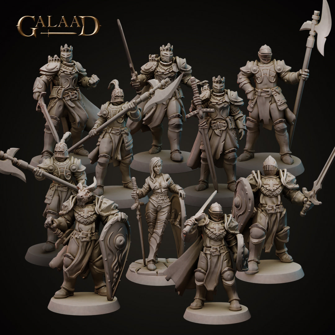 Knights Set: 3D Resin Printed DnD (D&D) Pathfinder Miniatures