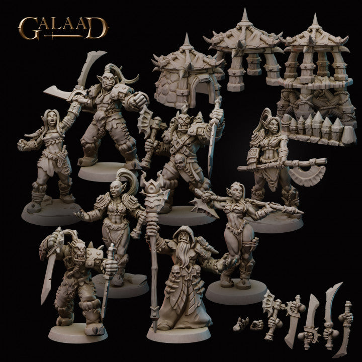 Orc Set: 3D Resin Printed DnD (D&D) Pathfinder Miniatures