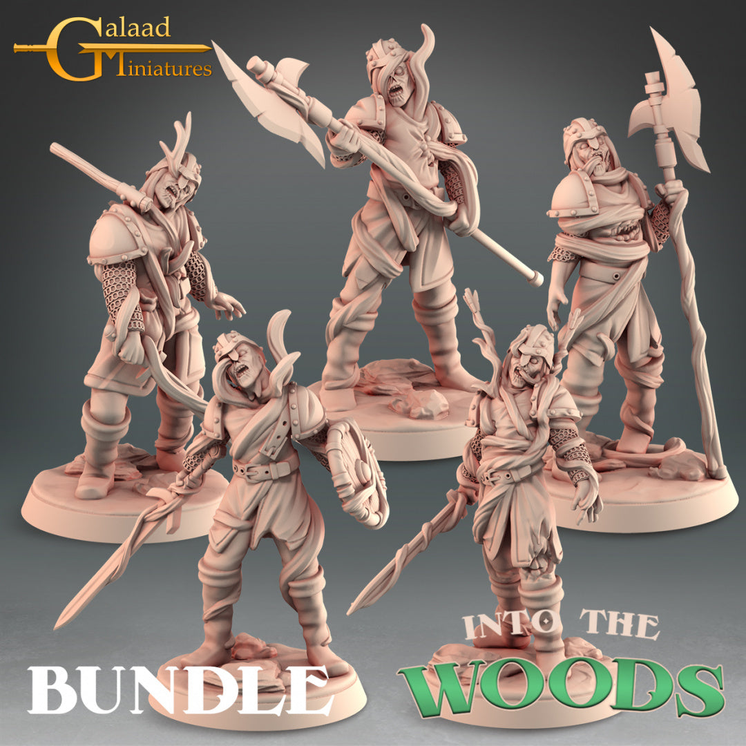 Into the Woods Zombies Set: 3D Resin Printed DnD (D&D) Pathfinder Miniatures
