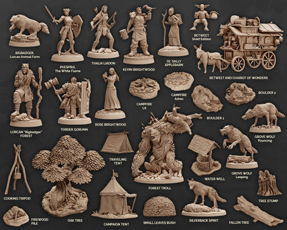 Dungeons and Dragons Adventure Box Set: 3D Resin Printed DnD (D&D) Pathfinder Miniatures