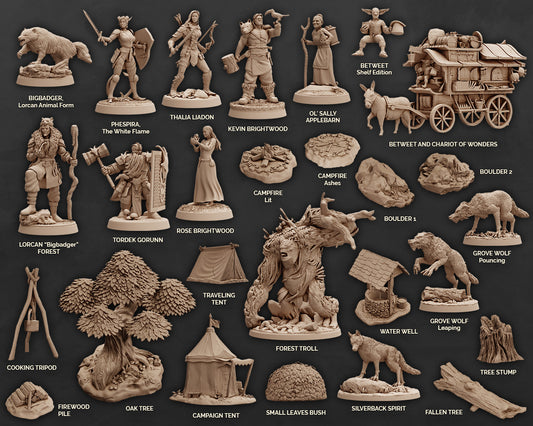 Dungeons and Dragons Adventure Box Set: 3D Resin Printed DnD (D&D) Pathfinder Miniatures