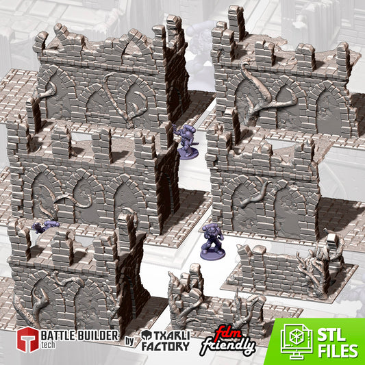 ABANDONED RUINS GW – Complete Terrain Set for Skirmish Wargames | For D&D Campaigns & Tabletop Games