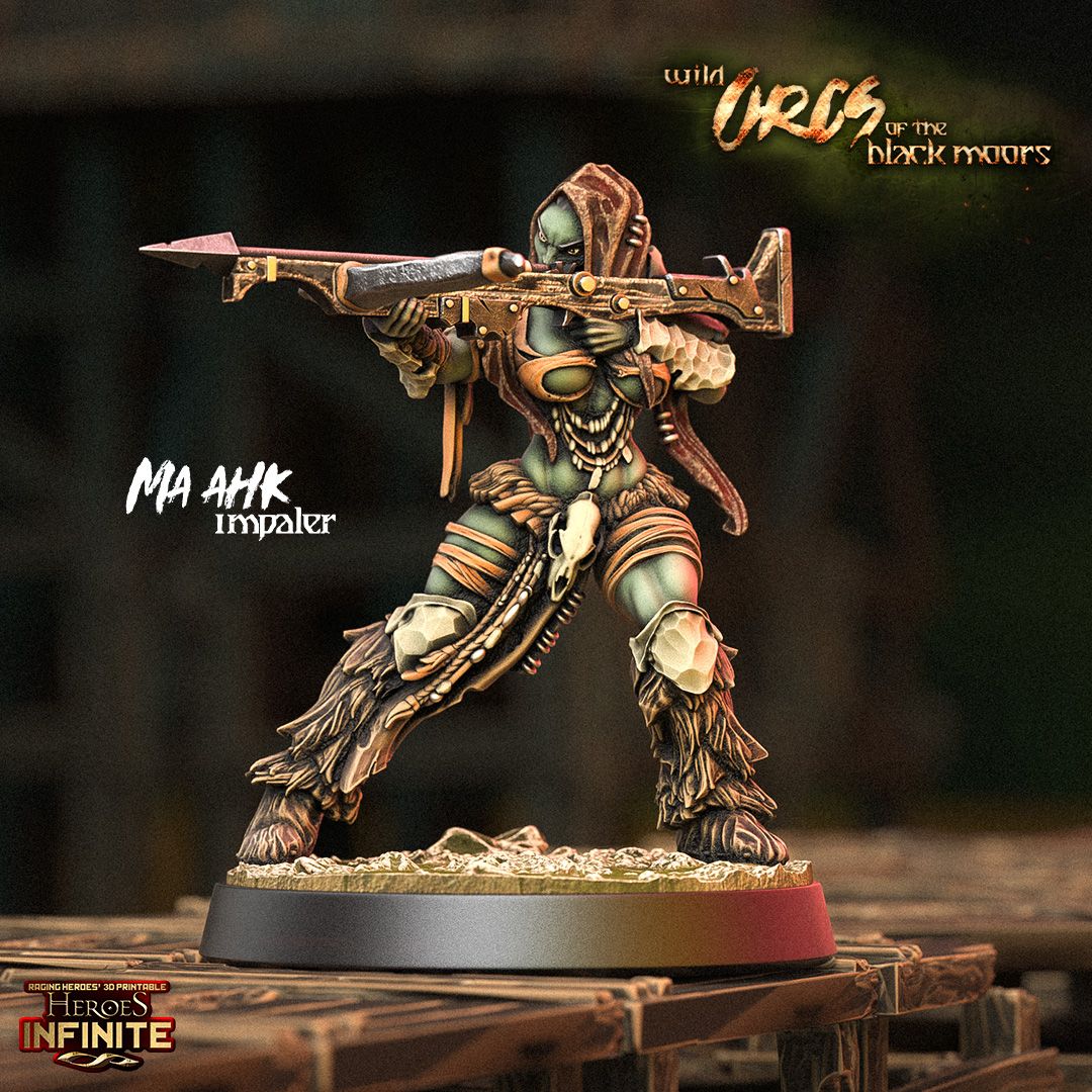 Ma Ahk Impalers, 5-Elite Crossbow Units - Wild Orcs of the Black Moors | Compatible with Tabletop Wargames